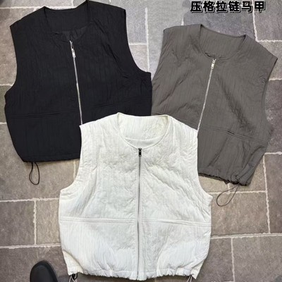 压格开衫马甲女2025秋新款韩版