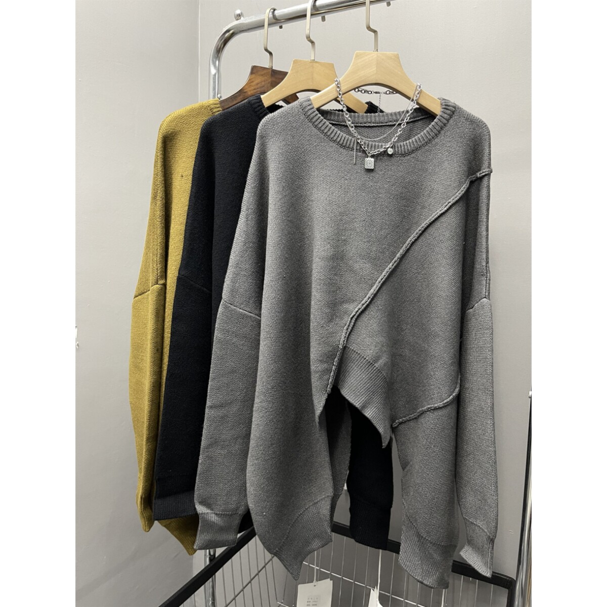 设计感小众不规则设计长袖兔绒针织卫衣女秋冬新款宽松慵懒风上衣,女装/女士精品,卫衣/绒衫,淘宝优惠券,粉丝福利购,淘宝优惠卷