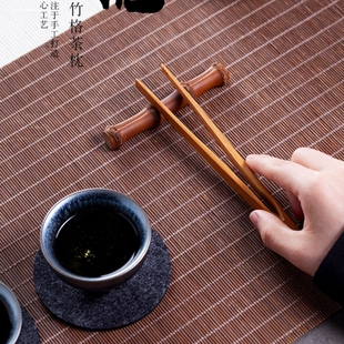 老竹鞭茶搁架茶搁置茶夹搁置茶针茶夹搁架笔搁笔枕竹根筷子托