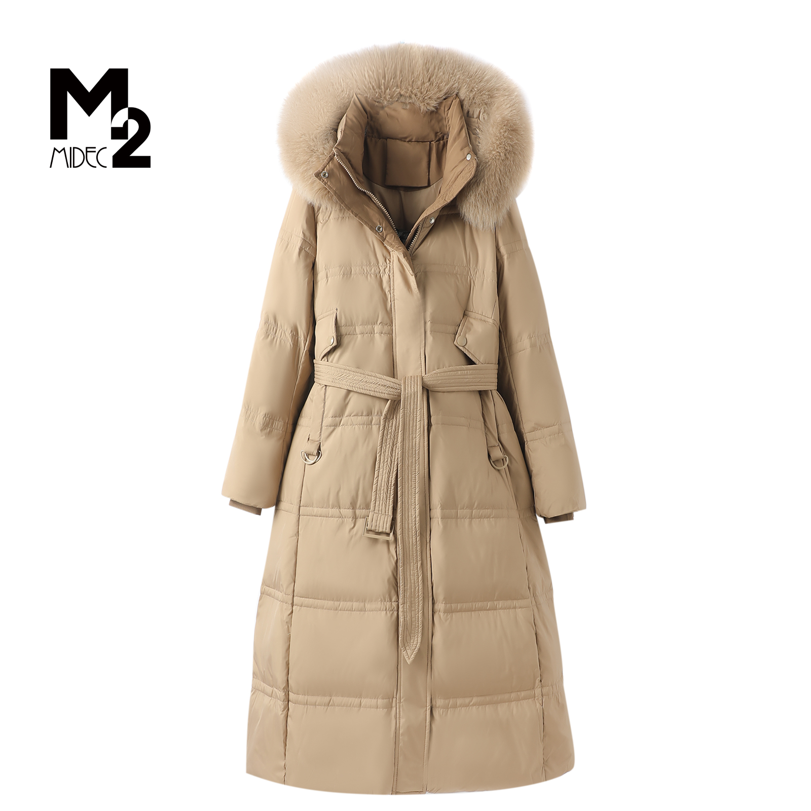 M2女装中年宽松大码白鸭绒羽绒服