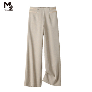 直筒大码 工装 休闲时尚 M2女装 女裤 秋冬垂感长裤 大码 阔腿裤