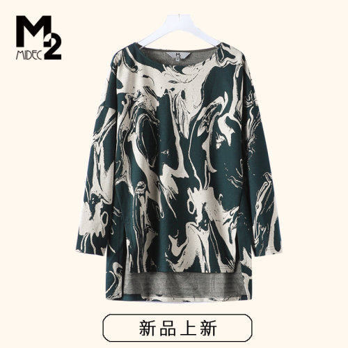 M2女装春秋上新长袖圆领上衣