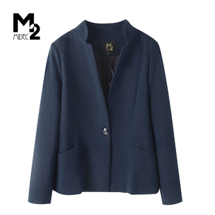 收腰通勤外套职场极简风立领西装 M2女装 2026春秋中年时尚