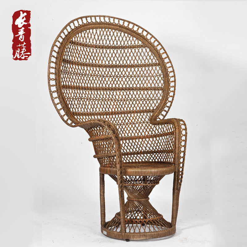 长青藤 藤编东南亚印度椅 阳台客厅休闲椅高靠背影楼展厅藤椅子,住宅家具,阳台椅,淘宝优惠券,粉丝福利购,淘宝优惠卷