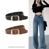 饰裙子复古小众女款 黑色皮带配女士牛仔裤 带装 百搭裤 腰带细时尚