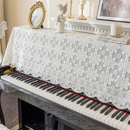 法式复古钢琴防尘罩半罩现代简约巾凳套全罩高级感电钢琴罩盖布