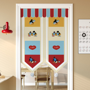 新款卡通卧室门帘防隐私遮挡半帘厨房卫生间儿童房门口隔断帘家用