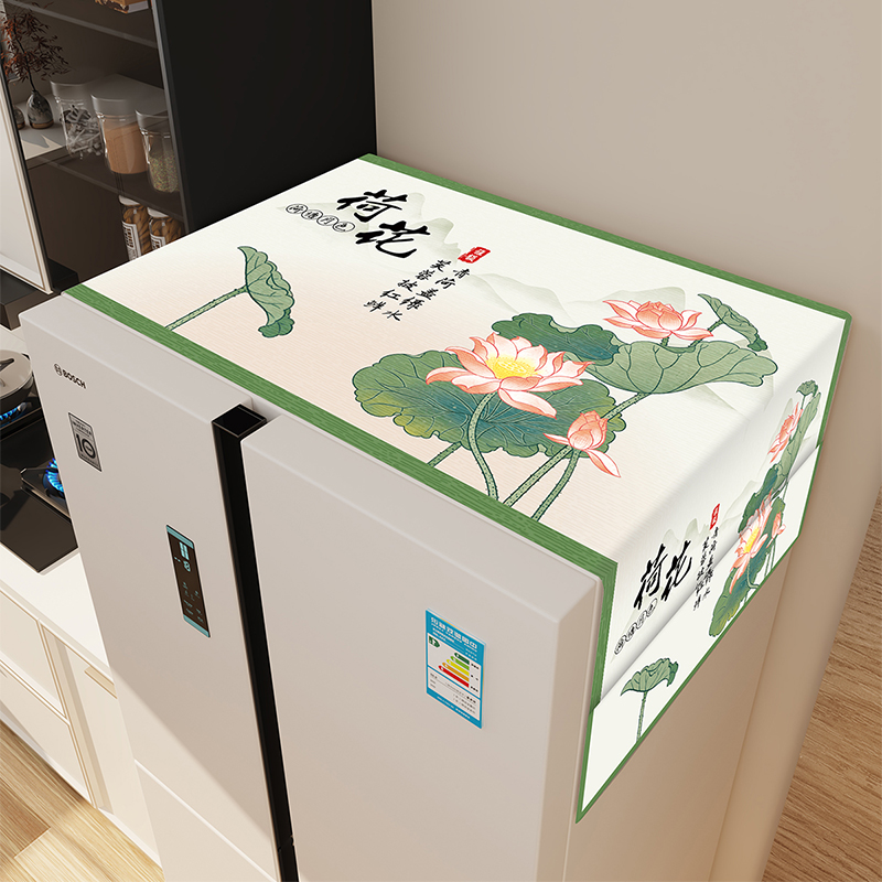 美人胚子翠绿山峰棉麻冰箱巾