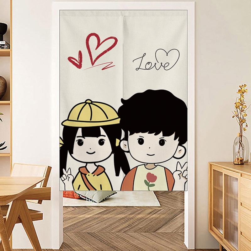 美人胚子可爱卡通头像遮挡门帘