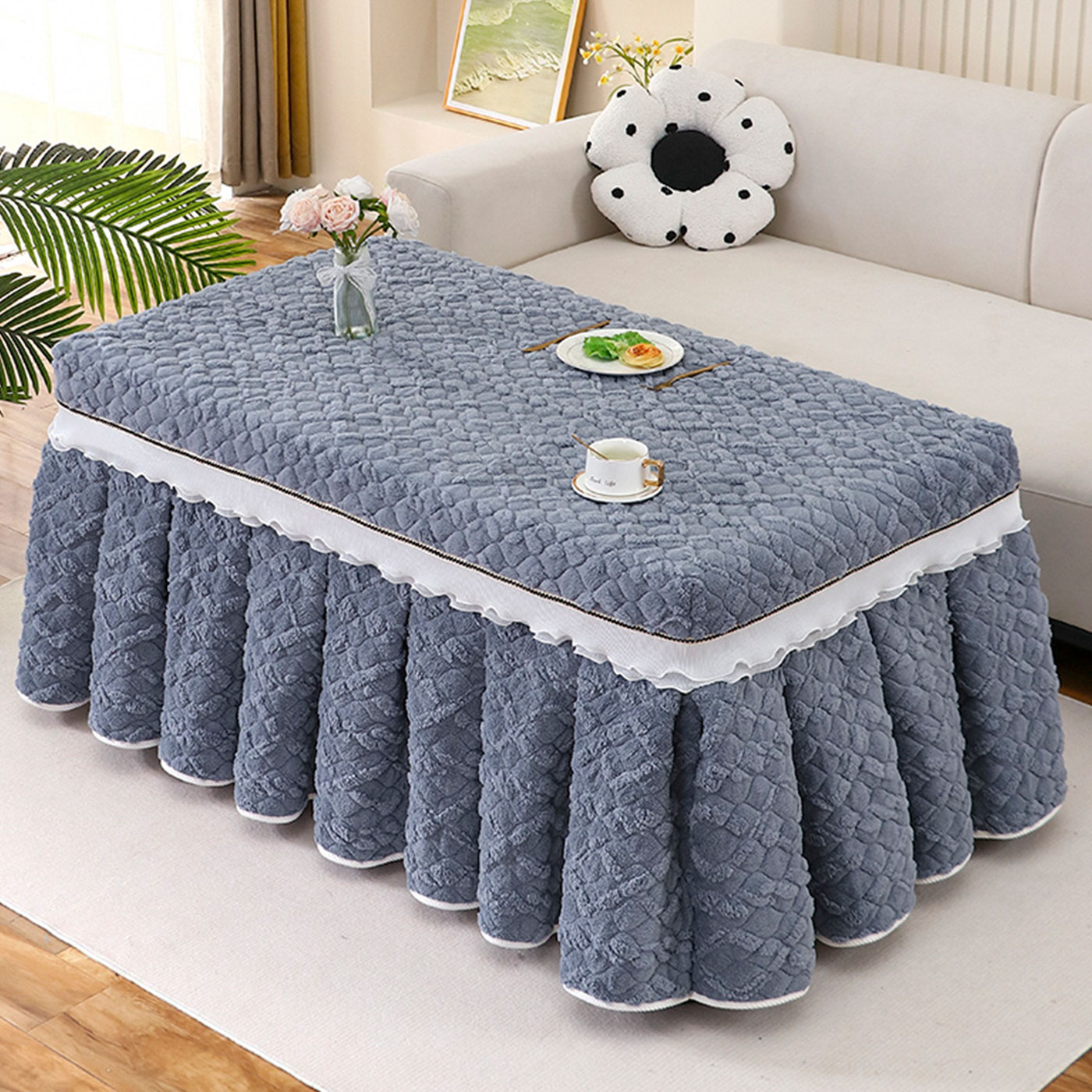 新款长方形烤火罩加厚电炉罩夹棉桌布罩茶几电炉罩冬季保暖桌布套