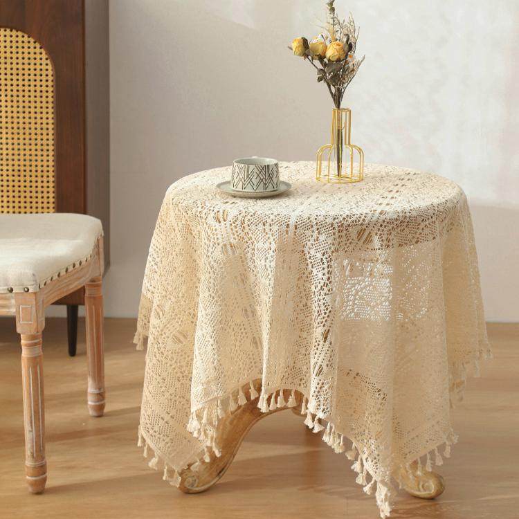 田园镂空仿棉编织仿手工钩针餐桌布台布茶几蕾丝床头柜盖巾沙发巾,居家布艺,桌布,淘宝优惠券,粉丝福利购,淘宝优惠卷