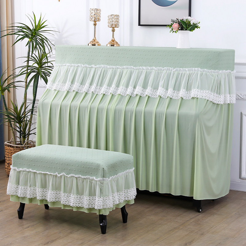 高级感现代简约钢琴全罩网格蕾丝防尘罩美式高档钢琴罩盖布防尘套