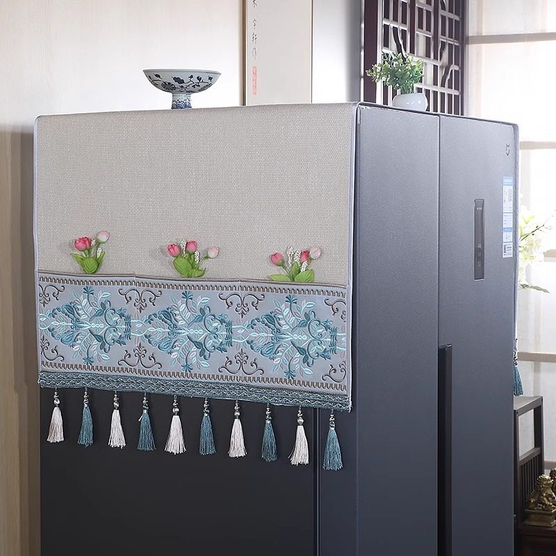 单双开门冰箱巾盖布刺绣布艺冰箱罩洗衣机盖巾多用途防尘罩包邮,居家布艺,万能盖巾,淘宝优惠券,粉丝福利购,淘宝优惠卷