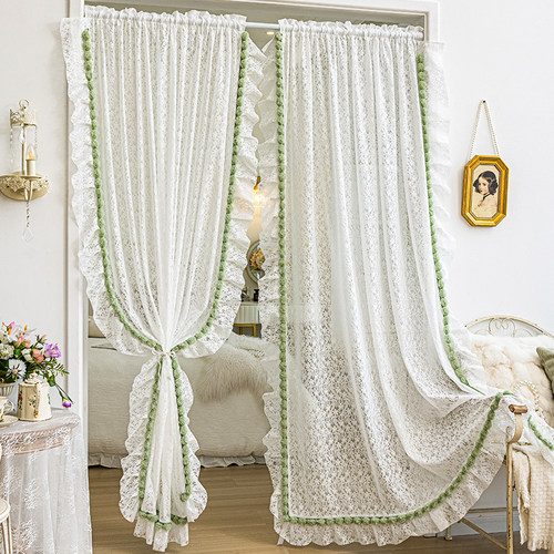 免打孔蕾丝纱帘门帘窗帘