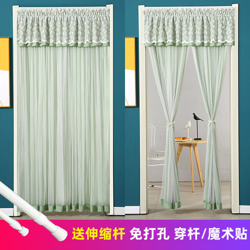 美人胚子优雅叶片蕾丝布艺门帘