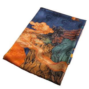 双面双色真丝丝巾大方巾女100%桑蚕丝围巾重磅香云纱花萝旅游披肩