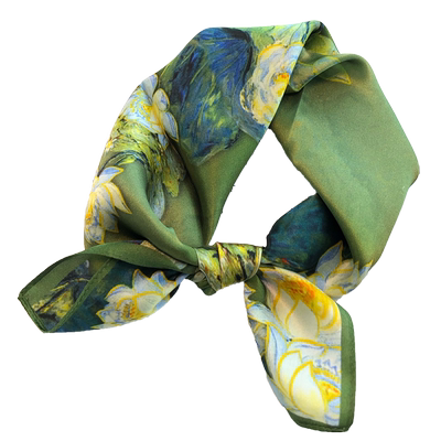 绿色100%真丝小丝巾高档时尚百搭