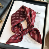 安哥拉红真丝丝巾女2026新款 饰小领巾 小方巾百搭100%桑蚕丝春秋装