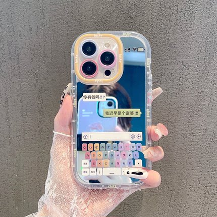 奶油镜面富婆聊天框适用OPPOReno11手机壳findx7新reno10/9/8/7/6/5k/4SE创意a2m/a1pro女k11/k10x高级a93s