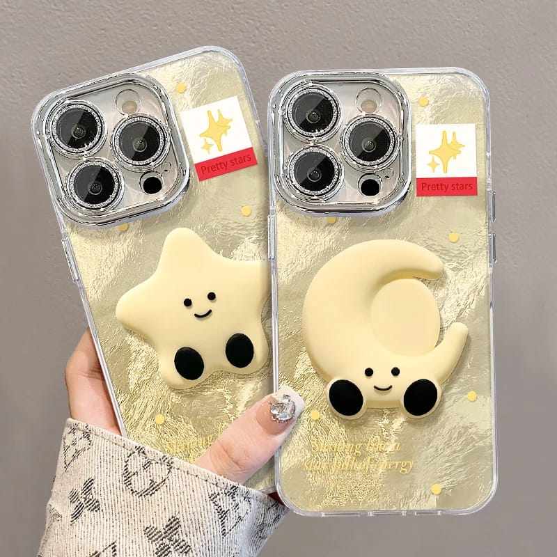 星星月亮支架适用苹 果16promax手机保护壳iphone15新华为mate60pro女Pura70荣耀magic6/OPPOFindx8VIVOX200