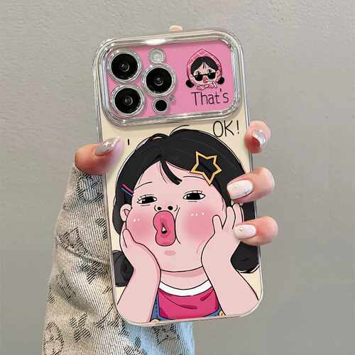 捧脸女孩适用多型号手机壳