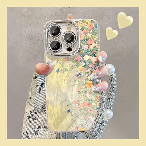 莫奈花墙羽纱适用多型号手机壳