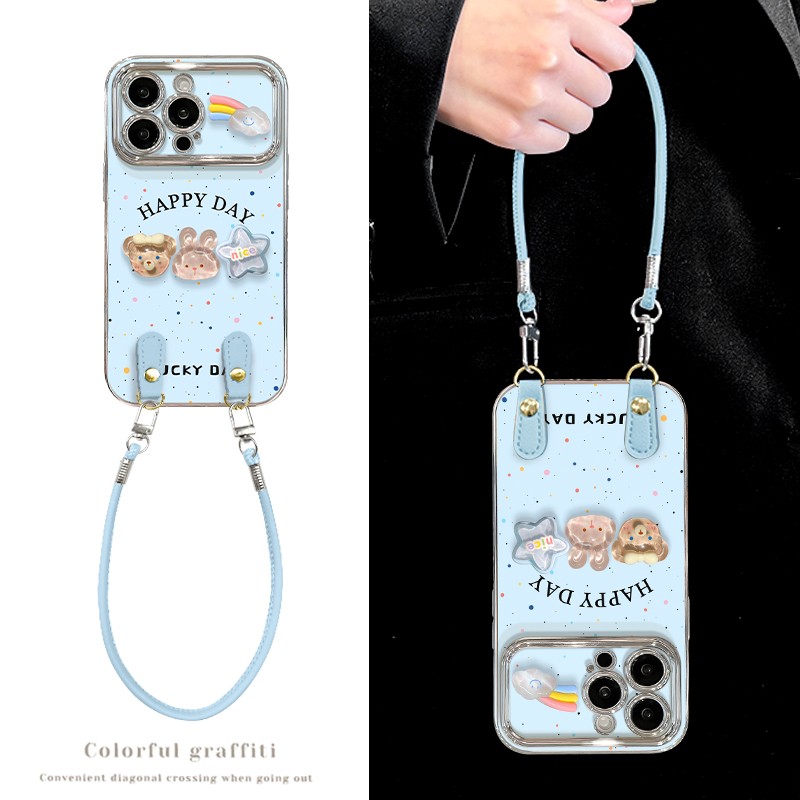 彩色波点公仔适用手机壳