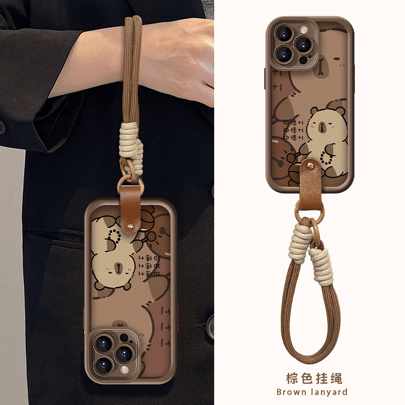 天眼小羊皮功德卡皮巴拉适用苹果16promax手机壳iphone15/14新款华为mate60pro女荣耀200腕带Reno12挂绳S19