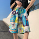 薄款 速干沙滩裤 男潮流宽松花短裤 夏季 可下水五分居家休闲大裤 衩子