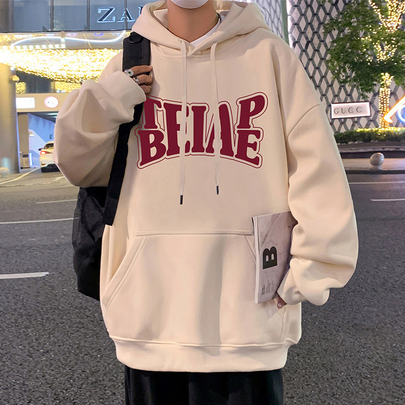 美式连帽卫衣男春秋季新款港风男装重磅帽衫ins潮牌休闲宽松外套