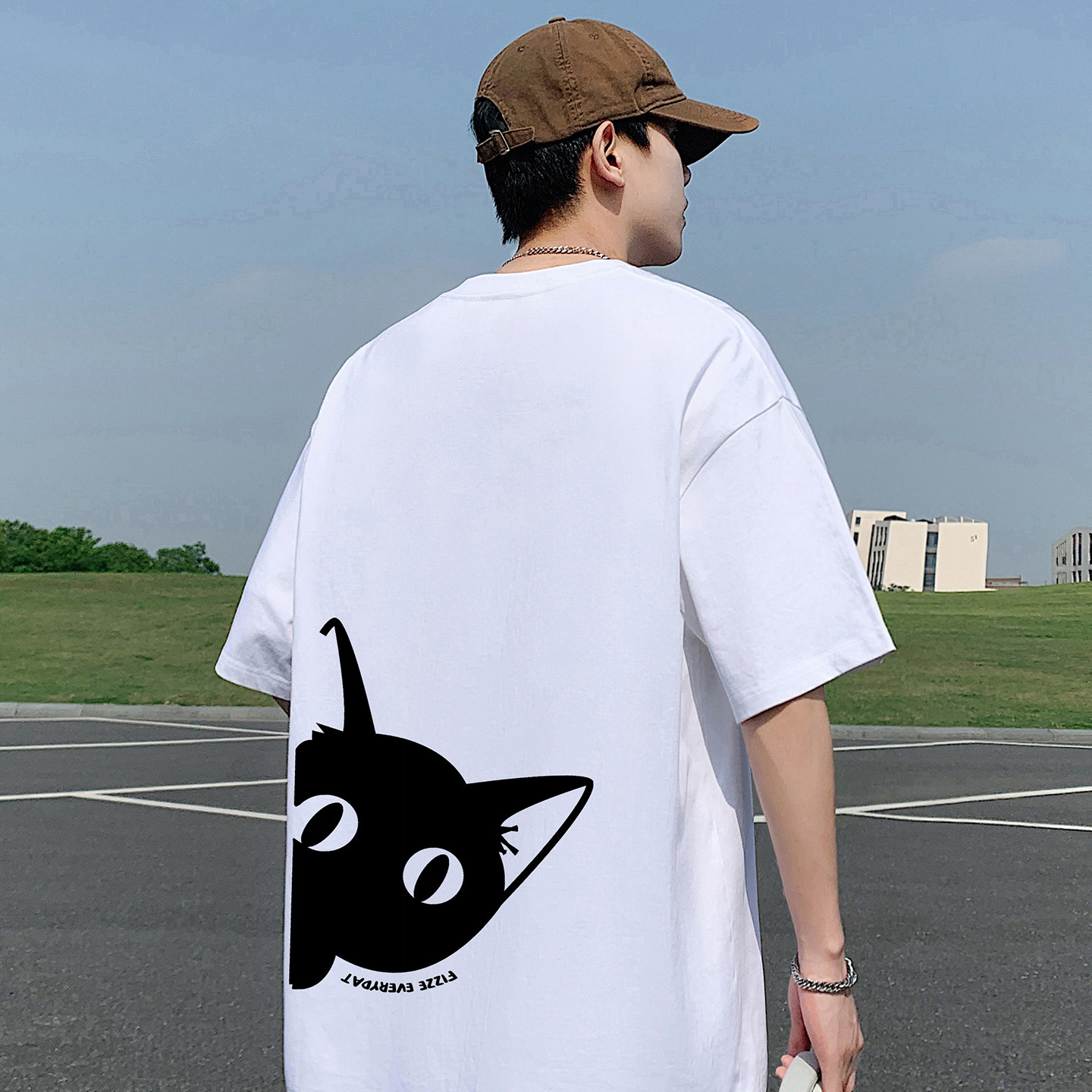 重磅短袖t恤男士2026新款夏季纯棉美式潮牌潮流宽松休闲高街衣服,男装,T恤,淘宝优惠券,粉丝福利购,淘宝优惠卷