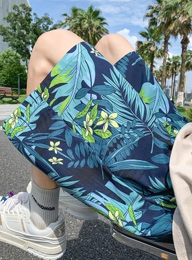 夏季沙滩裤男潮牌薄款花短裤居家休闲大裤衩子2026新款宽松可下水