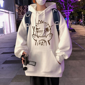 港风潮牌卫衣男秋冬季 加绒重磅2026新款 青少年男生宽松连帽外套男