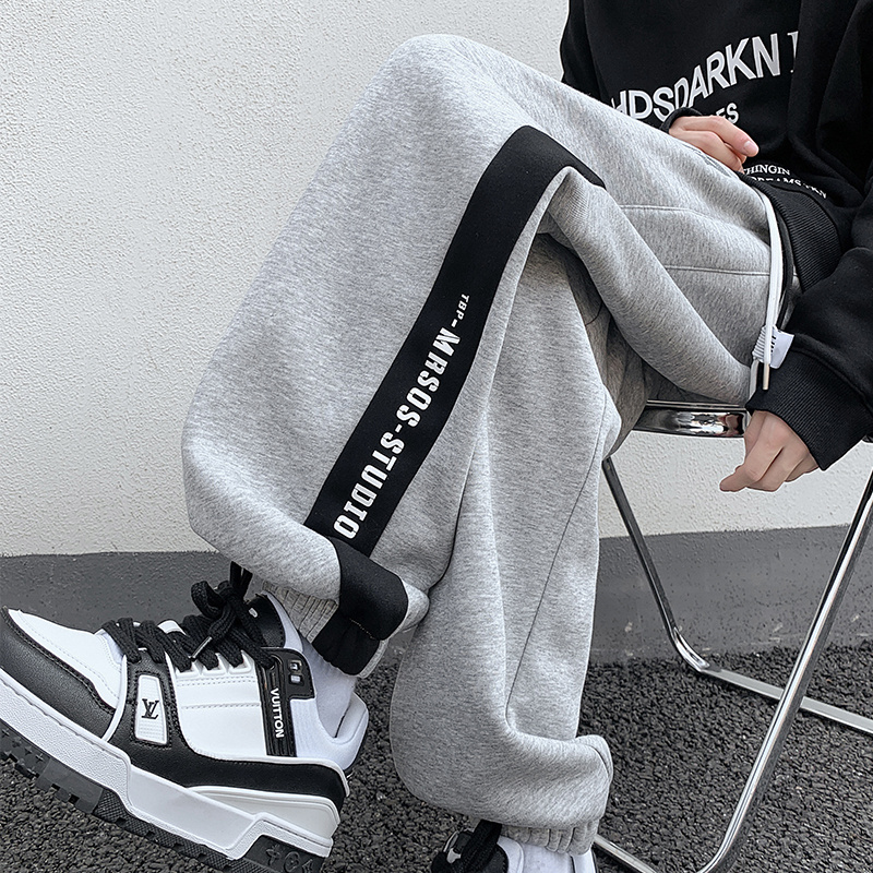 潮流宽松束脚百搭撞色休闲卫裤