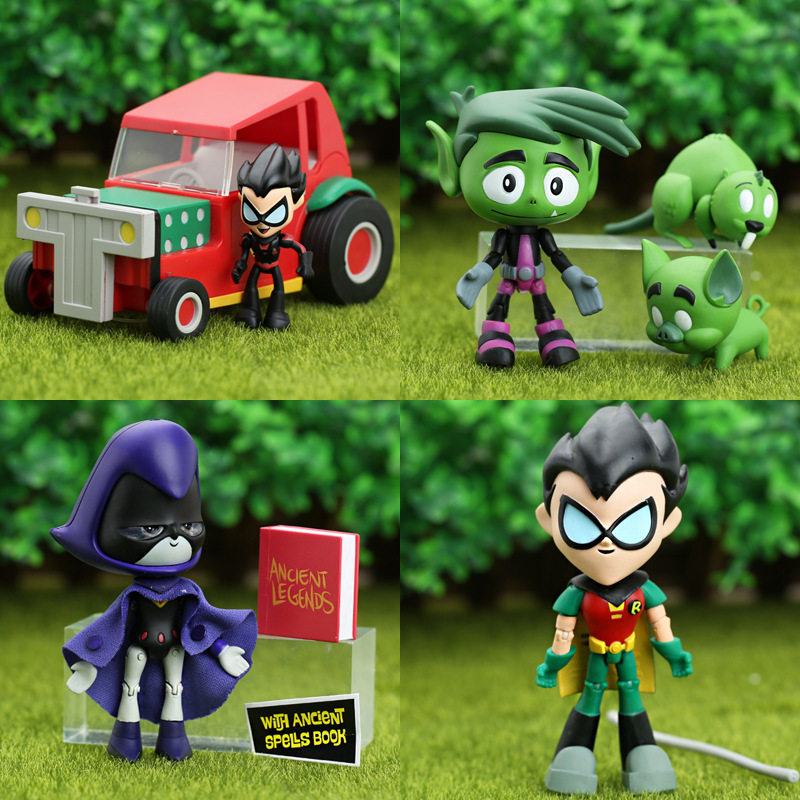 盲盒手办电影动漫少年泰坦出击8款teentitans go乌鸦罗宾野兽模型