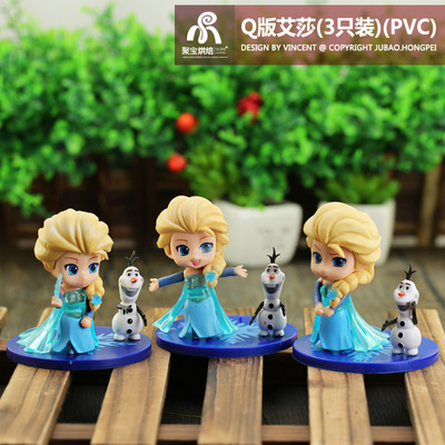 盲盒玩具汽车艾莎模型蛋糕装饰