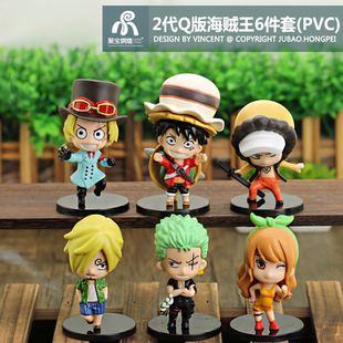 盲盒手办Q版6款海贼王动漫手办路飞公仔红发巴基月光莫利亚路奇模