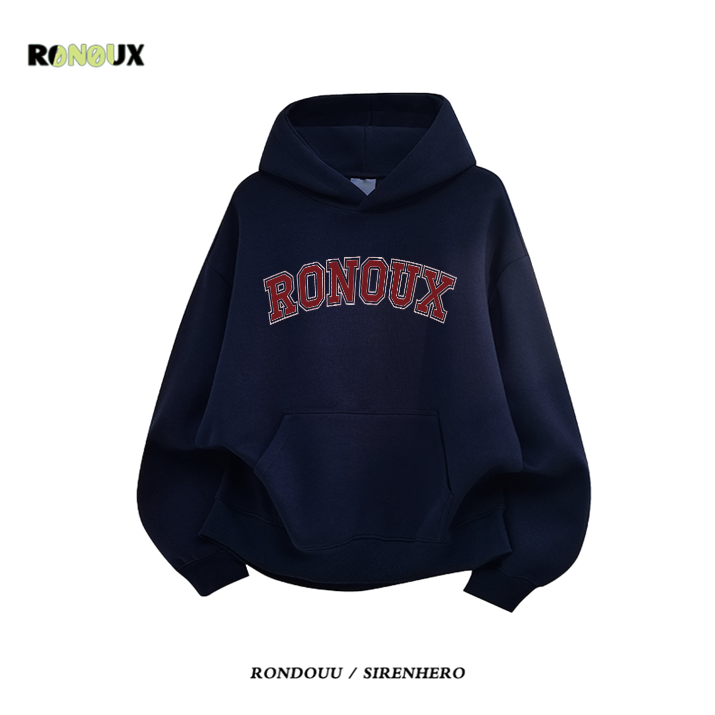 美式复古重磅加绒连帽卫衣女秋冬