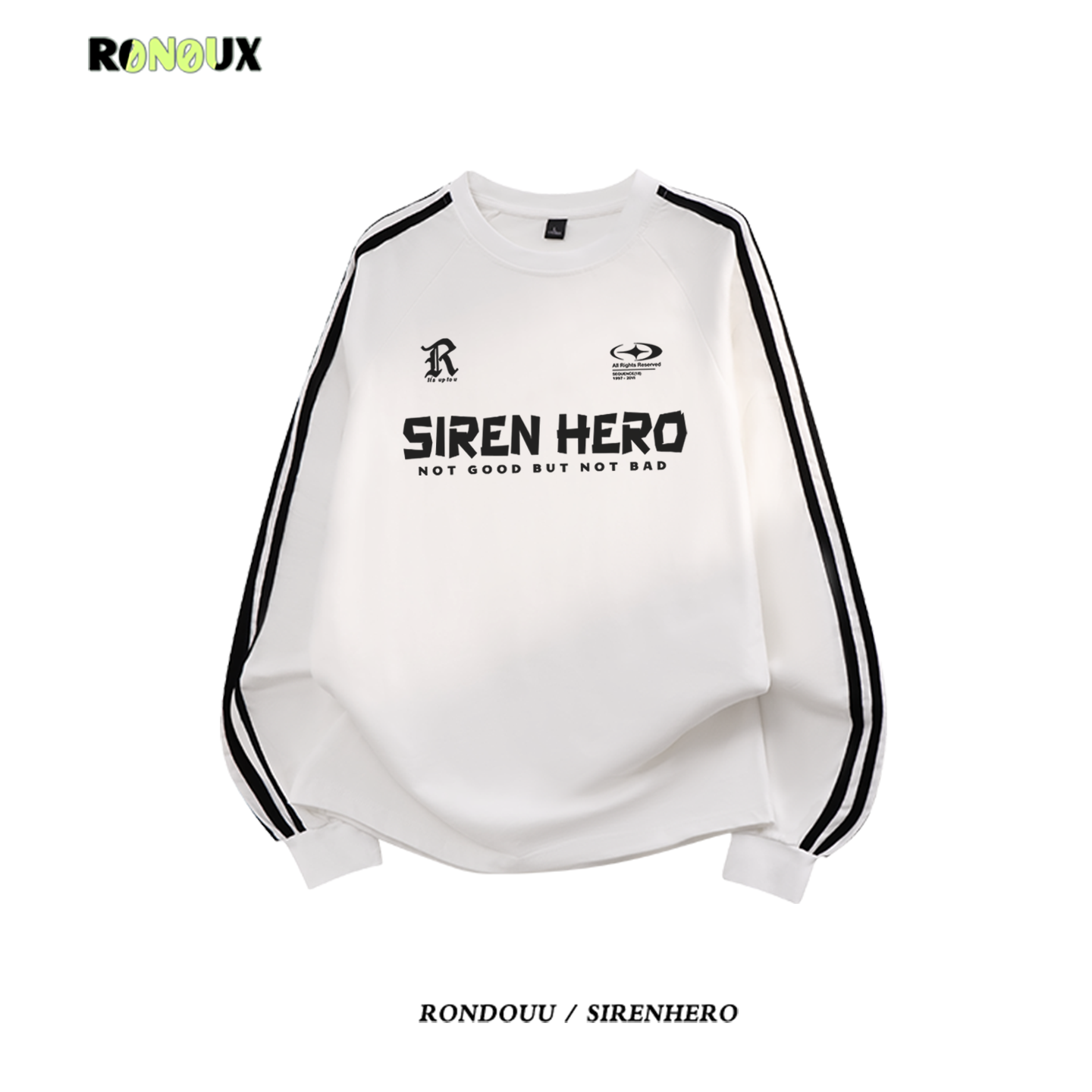 美式复古三条杠长袖T恤男女纯棉重磅宽松情侣潮牌hiphop街舞上衣