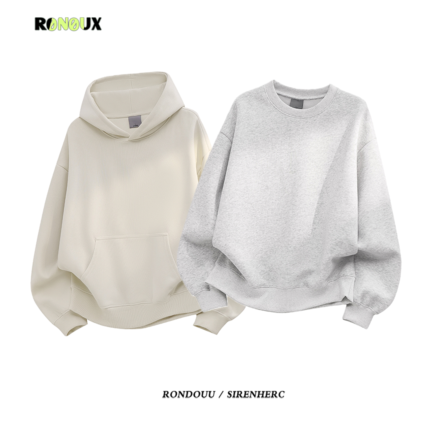 基础款纯色连帽卫衣男女秋冬加绒