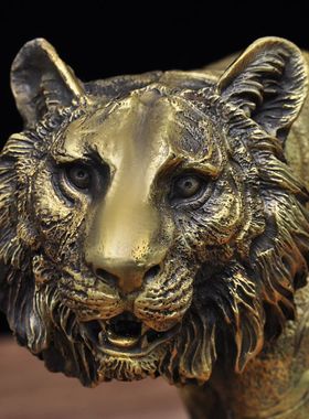 全铜东北虎摆件招财铜老虎家居