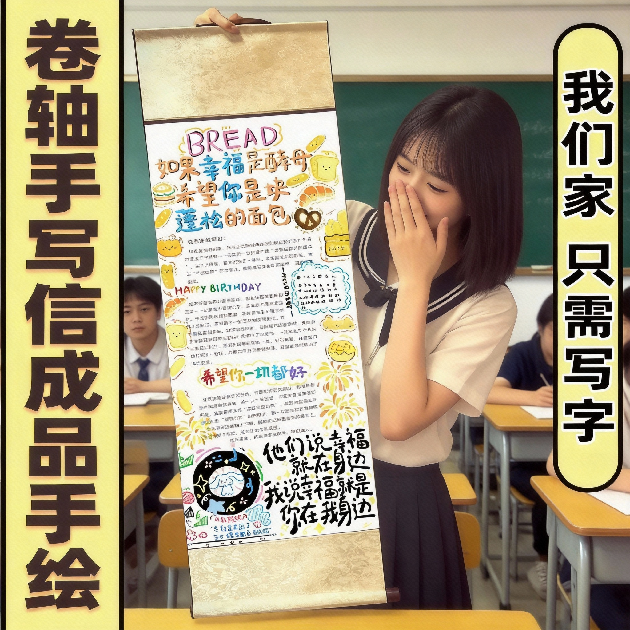 空白卷轴手写信超长空白卷轴小红书同款手写diy材料生日表白礼物手写情书一米长信纸情书专用宣纸书写绘画,文具电教/文化用品/商务用品,信纸,淘宝优惠券,粉丝福利购,淘宝优惠卷