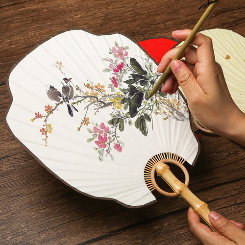 团扇高档宣纸空白diy手绘芭蕉扇