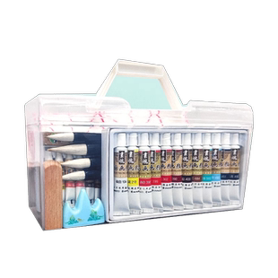 画魂国画颜料初学者套装12色24色中国画用品工具全套水墨画入门专业高级工笔画材料小学生儿童毛笔美术生专用