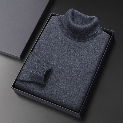 秋冬季男士高领毛衣针织衫男款纯色上衣男装加厚款保暖羊毛打底衫