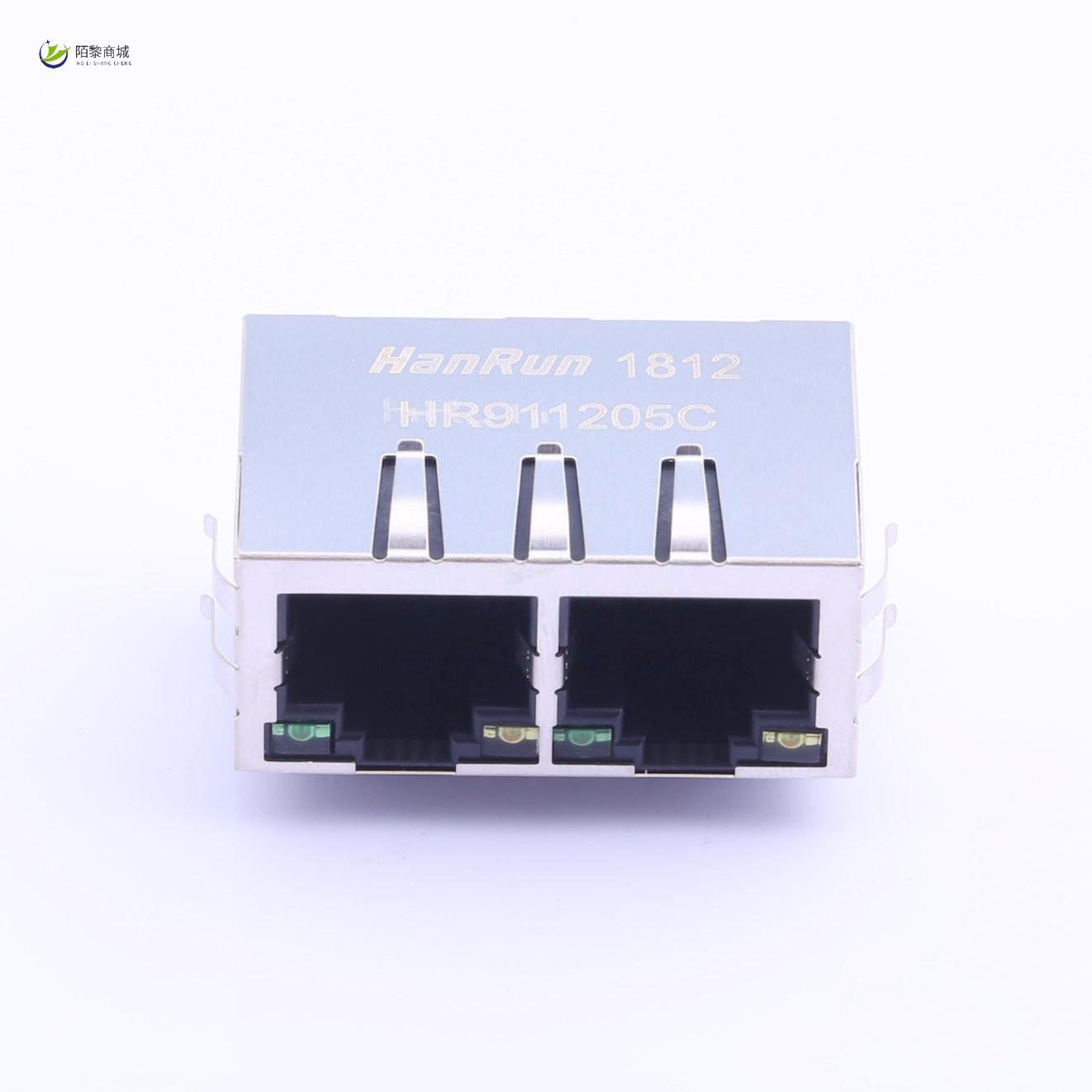 全新原装HR911205C正品/1x2端口RJ45，带LED和集成磁性