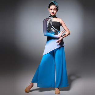 儿童古典舞蹈服一条大河表演出服民族舞蹈女飘逸秧歌服扇子舞套装