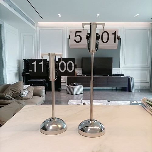 欧式复古自动翻页钟机械大钟表座钟创意伸缩拉杆时钟客厅台钟摆件