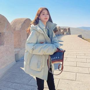 版型新款好看的羽绒棉服女短款冬季小个子连帽加厚韩版棉服外套