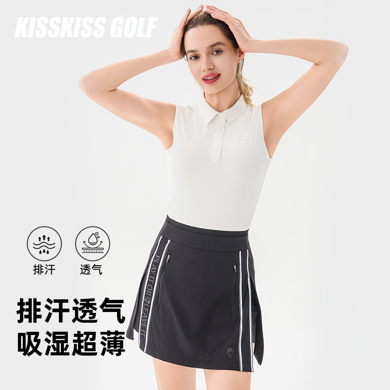 高尔夫女士无袖T恤运动休闲